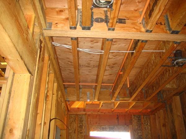 Drywall texture applied evenly across wall surface.